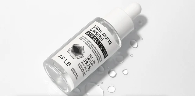 Angled snail mucin ginseng serum bottle